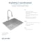 Elkay Undermount Sink, Undermount Mount, Polished Satin Finish ECTRU21179TFCC - alternate 3
